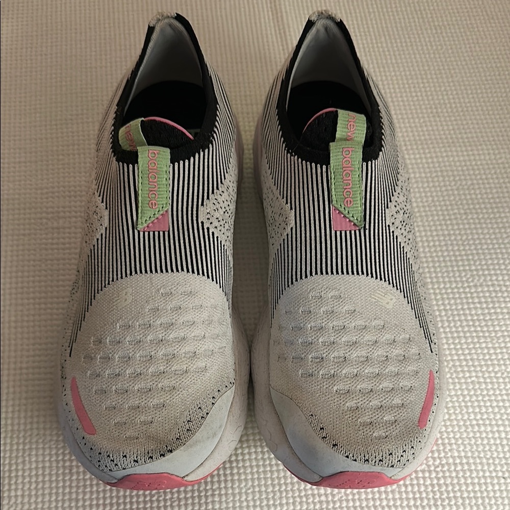 New Balance Women's Striped Sneakers - Black and Pink